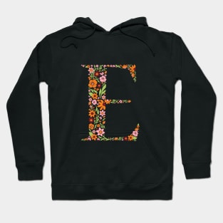 Retro Floral Letter E Hoodie